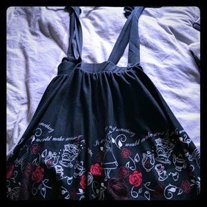 Hot topic Alice in wonderland skirt overalls